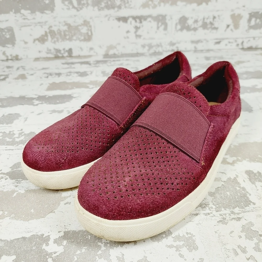 Earth Origins Womens Melissa Purple Red Suede Leather Slip On Casual Loafers V55